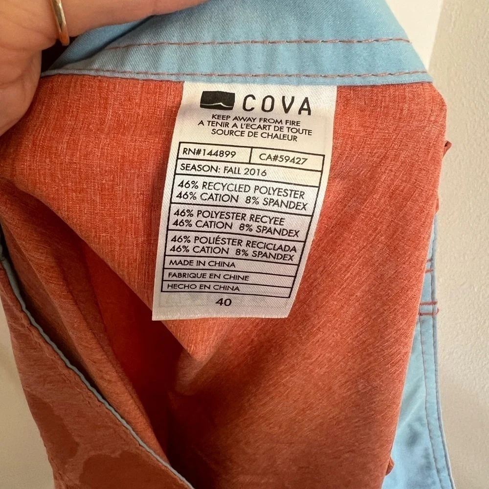 Cova Men’s Swim Trunks Board Shorts Orange Floral Tropical Print Size 40